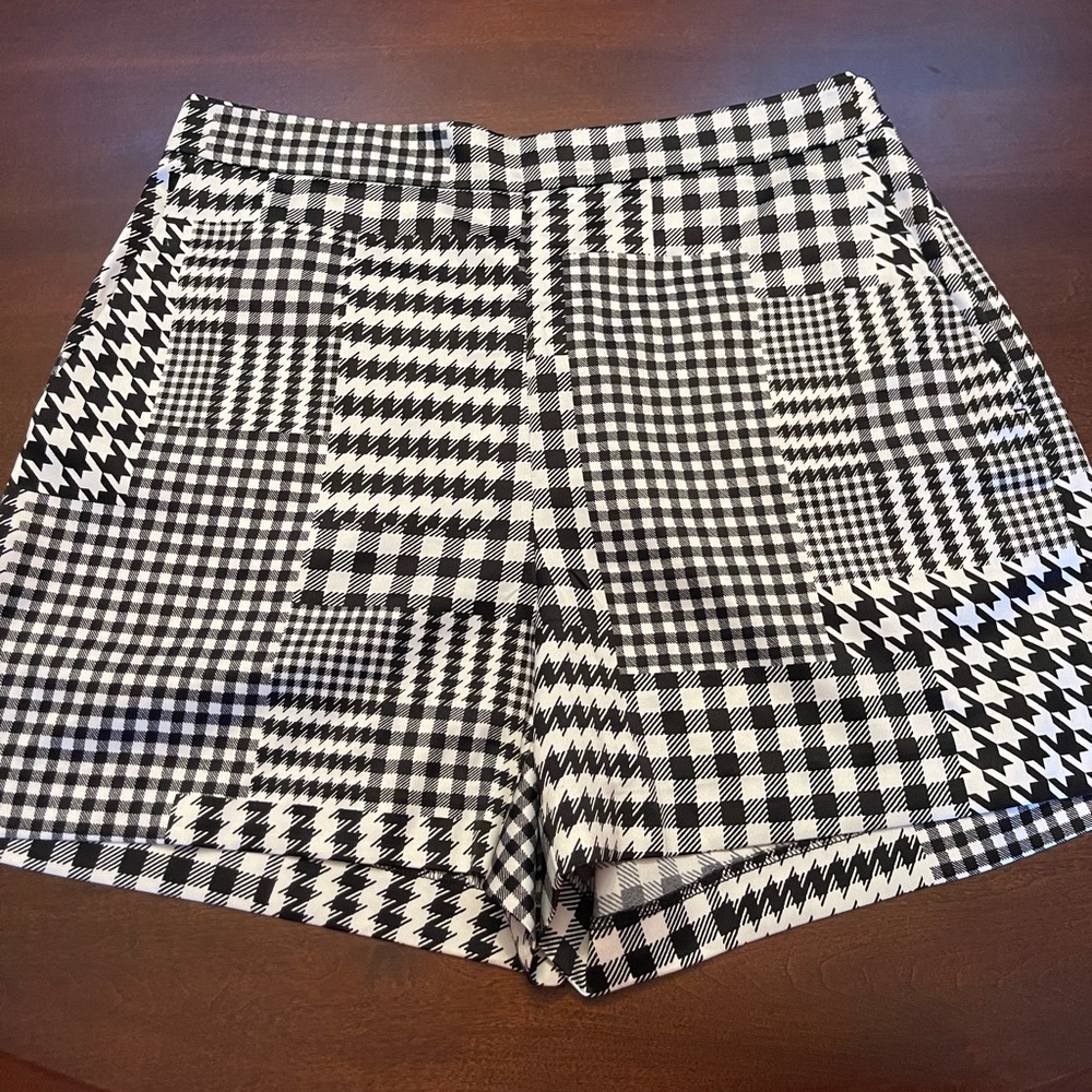 high waisted patterned shorts